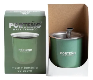 Mate Acero Porteño Verde Pack x4
