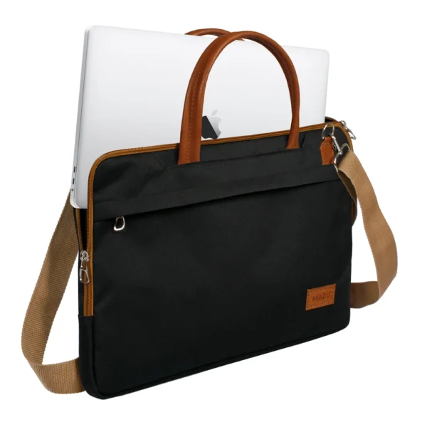 Maletin Porta Notebook 15.6 Organizador Impermeable Negro Exclusivo - Image 4