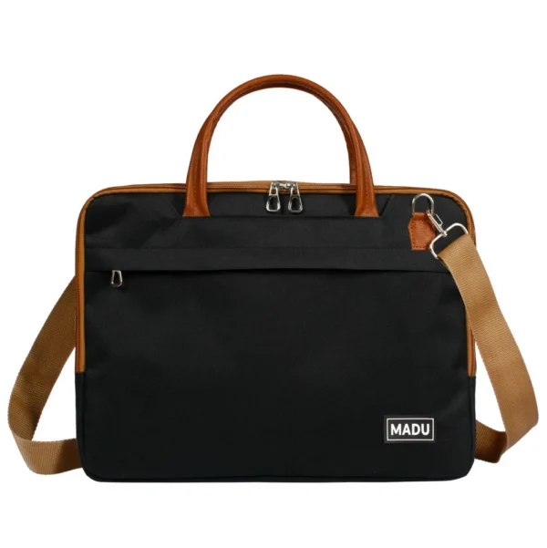 Maletin Porta Notebook 15.6 Organizador Impermeable Negro Exclusivo - Image 3