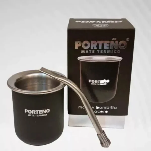 Mate Acero Porteño Negro Pack x4 - Image 3