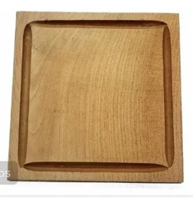 Plato Algarrobo Cuadrado 24x24cm Pack de 25 Unid