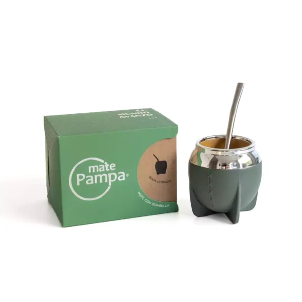 Mate Pampa Uruguayo Camionero Verde Oliva Boca Cerrada Termico Pack x 24 Unid Exclusivo