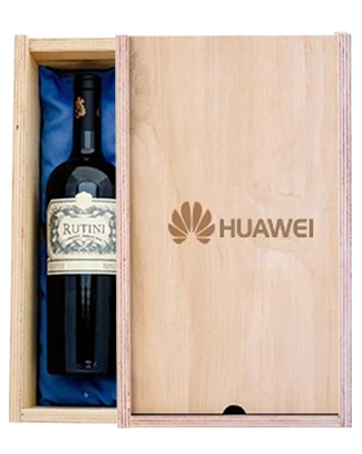 Kits premium de vino en caja de madera con copas grabadas y logo