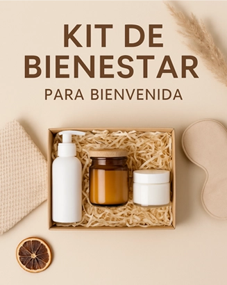 Kits de bienvenida con geles, jabones, aromatizantes y elementos de bienestar personalizados