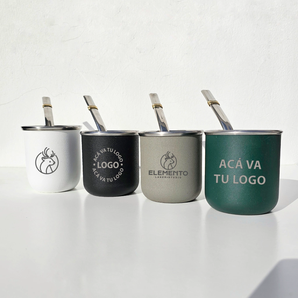 Mates de acero personalizados por mayor con logo grabado