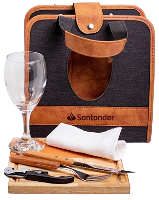Juegos de asado empresariales con cuchillo, tenedor y tabla grabados con logo