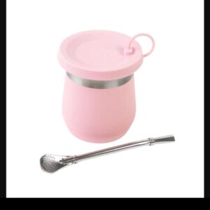 Mate Termico Acero Con Tapa Antiderrame ROSA