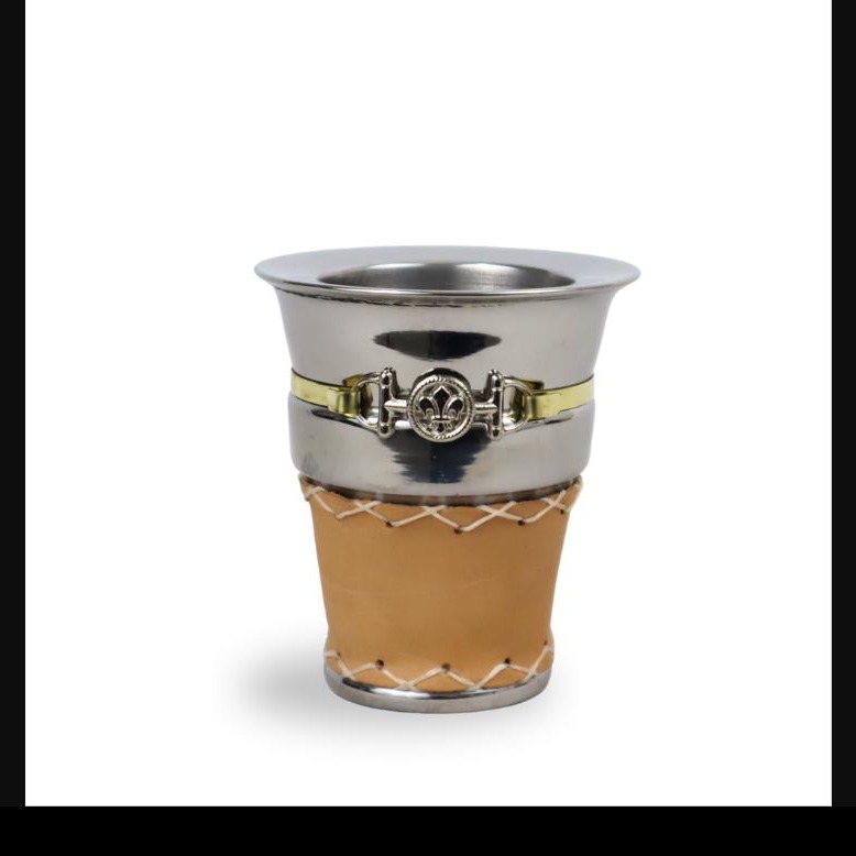 Mate Iron Doble Capa Acero Cuero Vaqueta - Madu