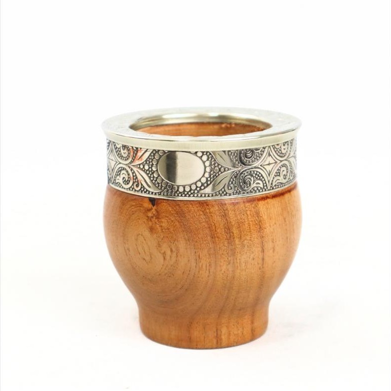 Mate Hornero Cincelado Alpaca Algarrobo Ng - Madu