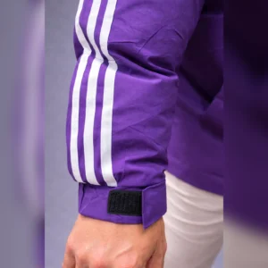 CAMPERA TRES TIRAS VIOLETA Y BLANCO UNISEX