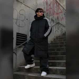 PARKA TRES TIRAS NEGRO Y BLANCO UNISEX