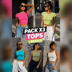 PACK X3 TOPS + REGALO