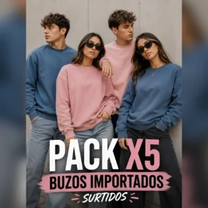 PACK X5 BUZOS IMPORTADOS RUSTICOS Y FRIZADOS