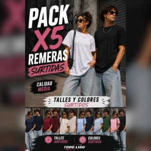 PACK X5 REMERAS