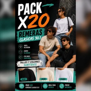 PACK X20 REMERAS ALGON 30.1