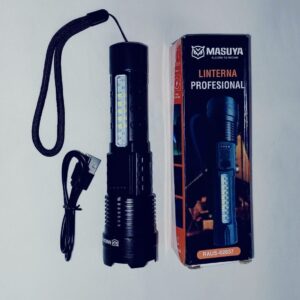 Linterna Alta Potencia Luz Delantera y Trasera -Luz Roja y Azul Tipo Policia c/Zoom