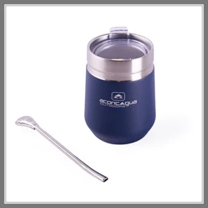 MATE JARRO COPA CON TAPA ACRILICA ACERO INOX CON BOMBILLA