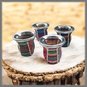MATE DE VIDRIO FORRADO EN AGUAYO