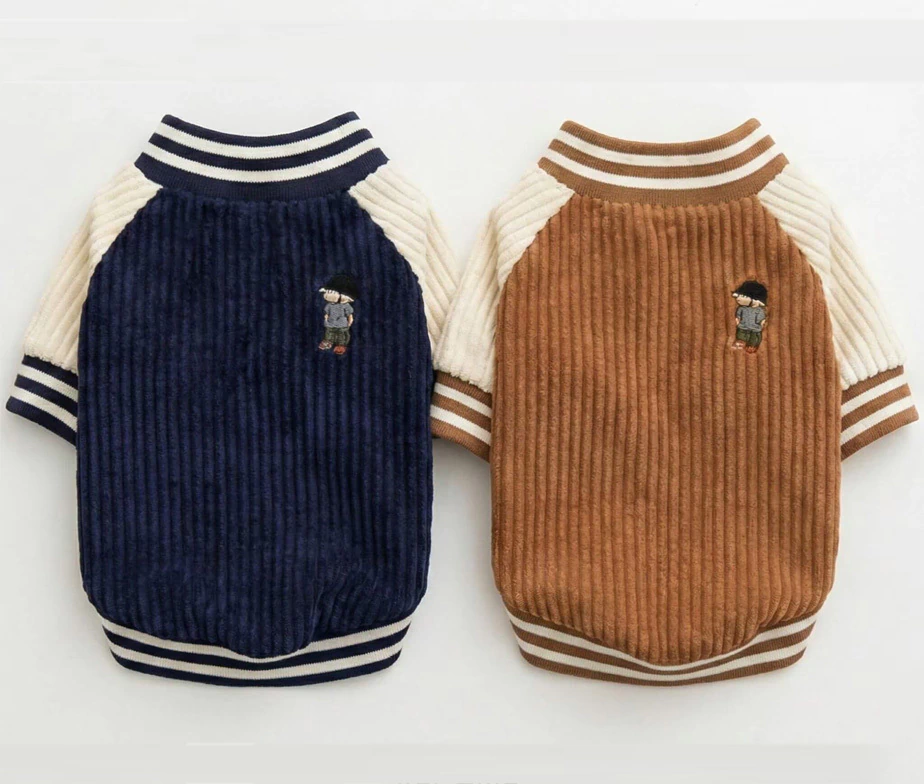 Chaqueta Baseball de Pana para Mascotas - Fabricantes De Ropa Por Mayor por mayor