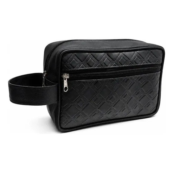 Neceser Regalo Eco Cuero Negro Organizador Premium - Remeras Por Mayor Flores por mayor