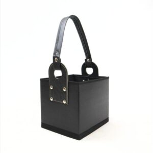 Canasta Cuerina Cubo Negro (Económica)
