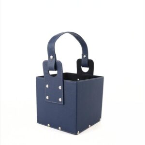Canasta Cuerina Remache Azul