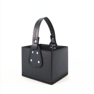 Canasta Cuerina Lisa Negro