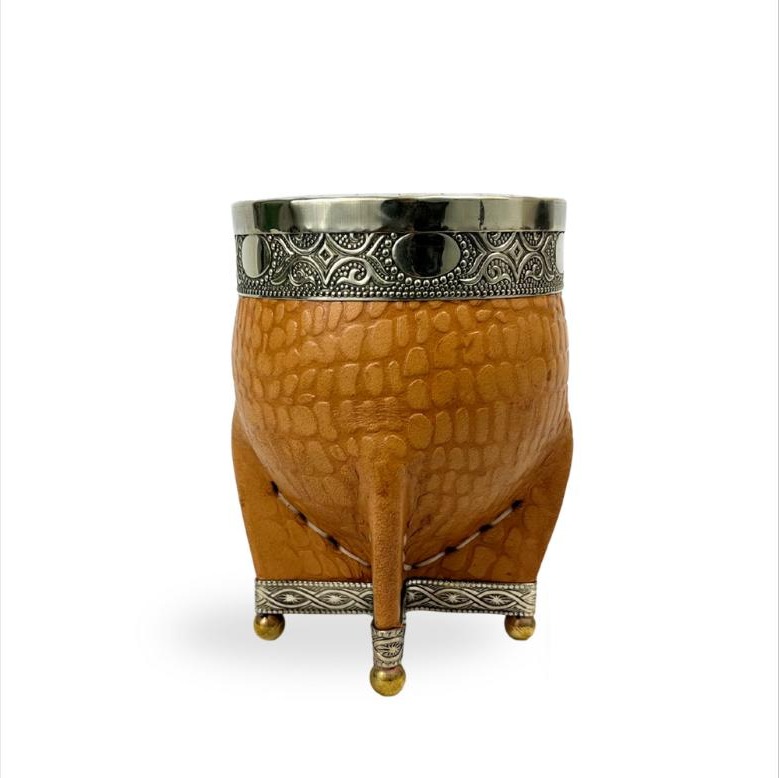 Mate Imperial Calabaza Croco Alpaca Cincelada Base Bolita NG - Mayoristas De Mates por mayor