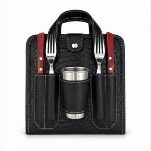 Set de Asado Rígido Doble Tramontina Croc Negro