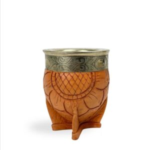 Mate Imperial Tallado Cincelado Alpaca Calabaza Bordó CH