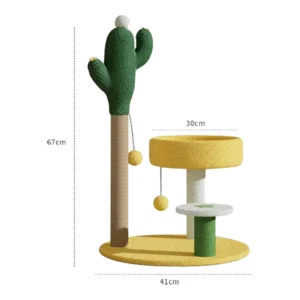 Rascador Tres Niveles Plantas - H: 64 Cm