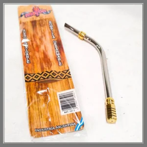 Bombilla Acero Inox.quirurgico C/Difusor D Calor(virola Bronce)coco Exag.d Bronce 18cm - Madu