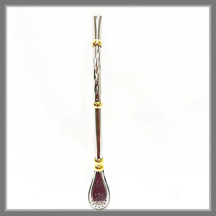 Bombilla Acero Inox.c/ Difusor D Calor de Bronce.resorte Inox.desarmable 18/8cm - Madu