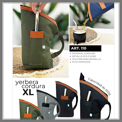 Yerbera XL Cordura, Division para Bombilla, Pico Vertedor - Madu