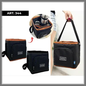 Canasta Matera Material: Cordura Detalles en Eco Cuero, 22x24x20cm - Madu