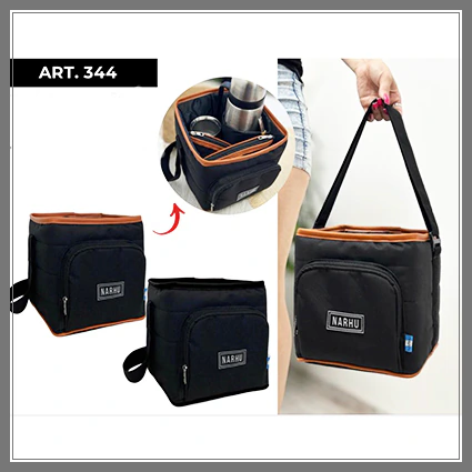 Canasta Matera Material: Cordura Detalles en Eco Cuero, 22x24x20cm - Madu
