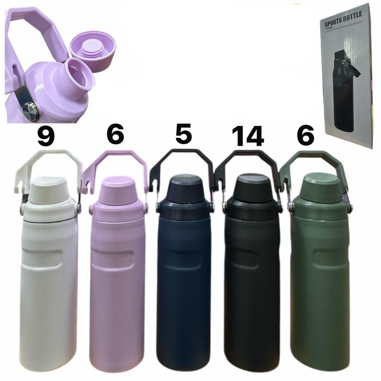 Botella térmica inox 750 ml con manija · Caja x40