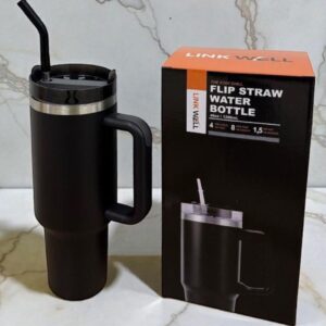 Botella flip straw 1,2 L negra · Caja x40