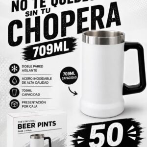 Chopp térmico 709 ml blanco · Caja x50
