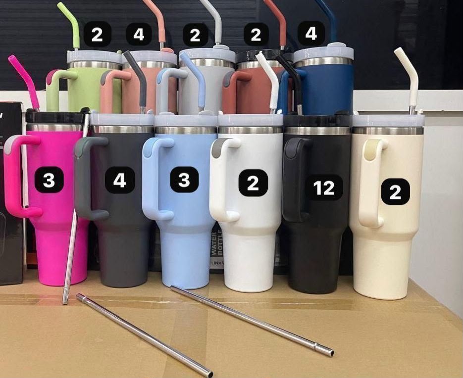 Vaso térmico 1,2 L con manija y sorbete · Caja x40