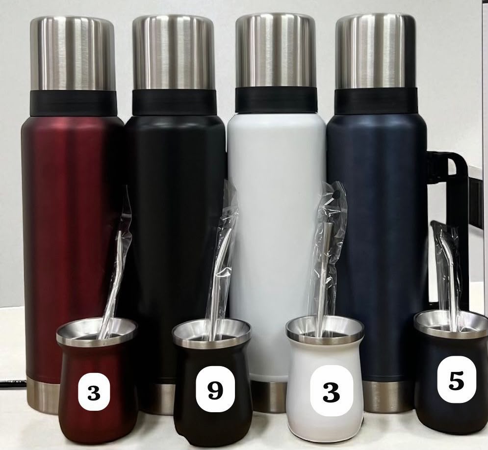 Termo 1,2 L con guampa y bombilla · Caja x20