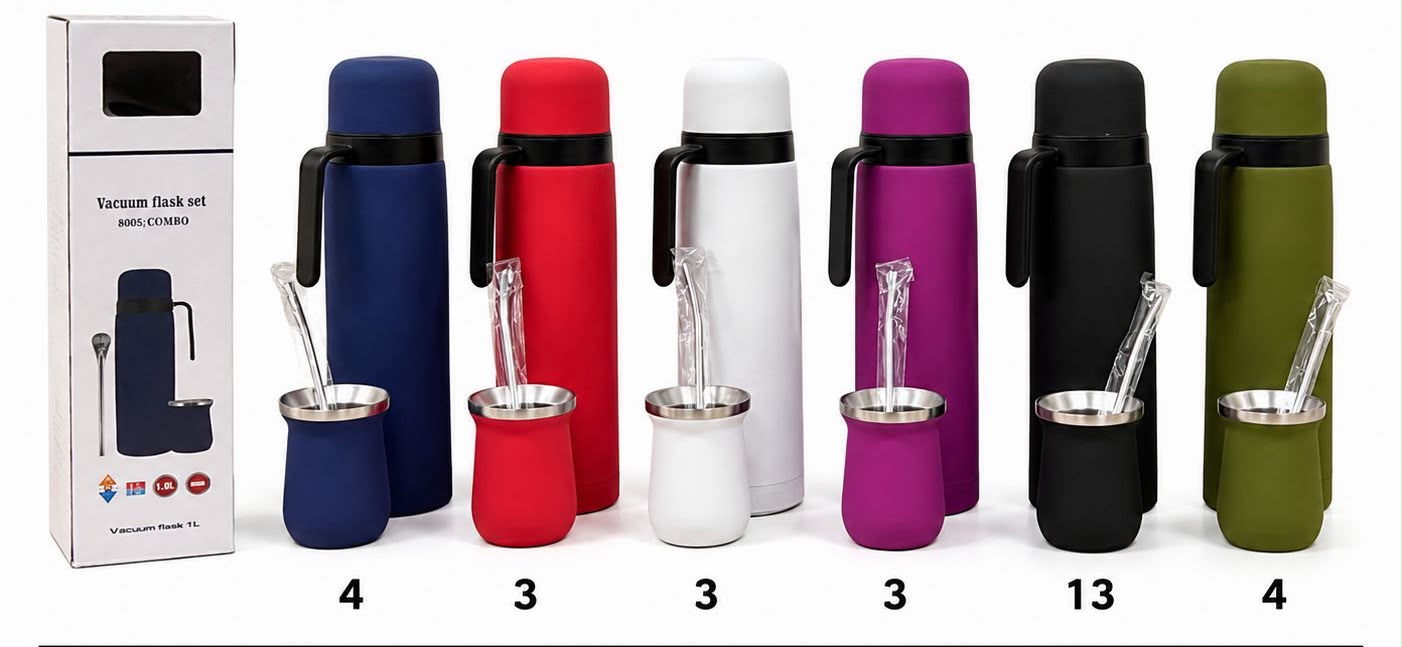 Termo 1 L con guampa 160 ml · Caja x20