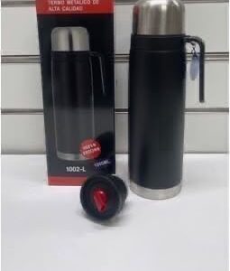 Termo 1 L negro con vaso · Caja x30