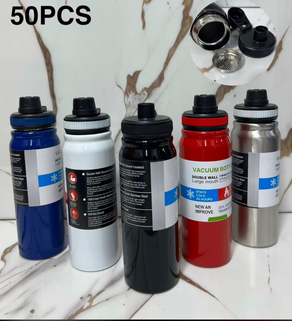 Botella deportiva térmica 800 ml · Caja x50