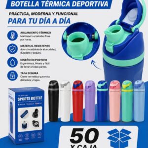 Botella térmica deportiva 650 ml · Caja x50