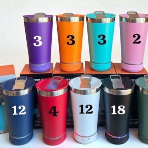 Vaso térmico 473 ml con parlante Bluetooth · Caja x64