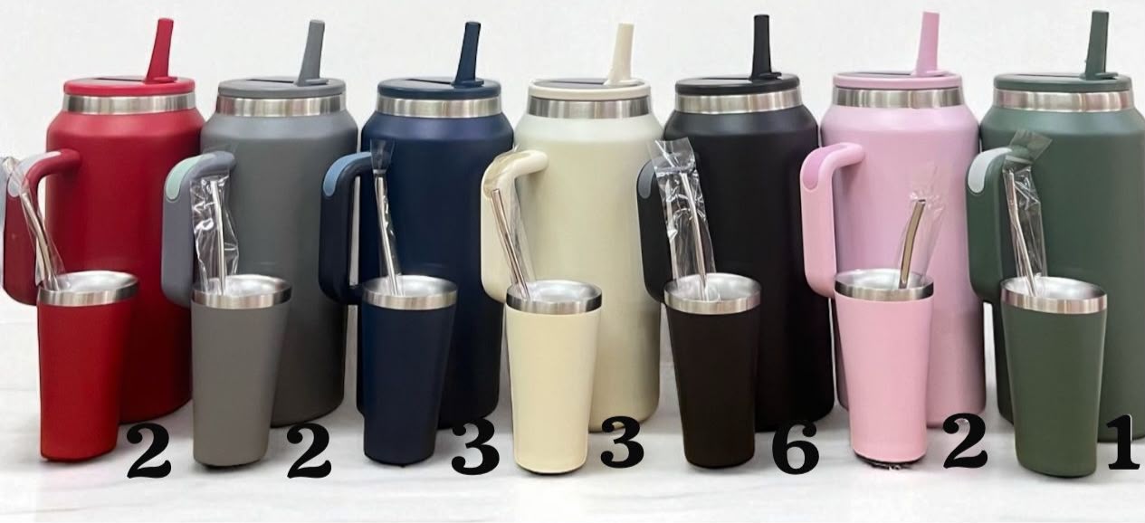 Vaso térmico 2 L con manija y sorbete · Caja x20
