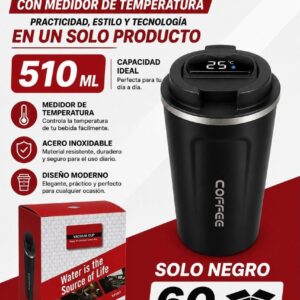 Vaso cafetero 510 ml con medidor negro · Caja x60