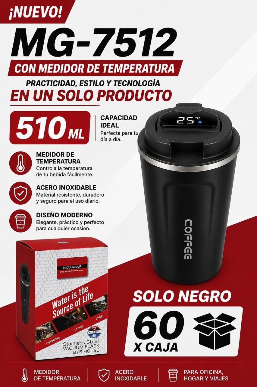 Vaso cafetero 510 ml con medidor negro · Caja x60