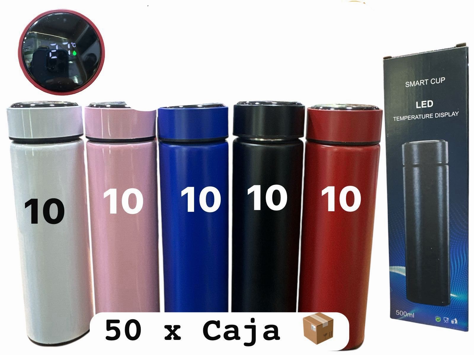 Vaso cafetero 500 ml con display LED · Caja x50
